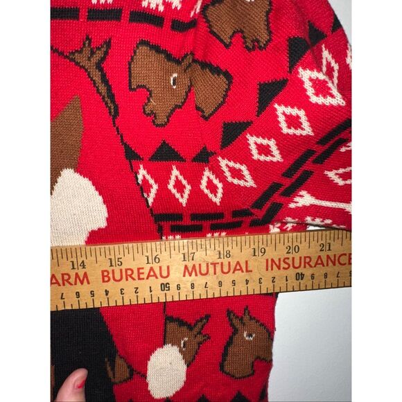 Alex Stevens Ugly Christmas Sweater brown horse holiday party Small S - Picture 4 of 6